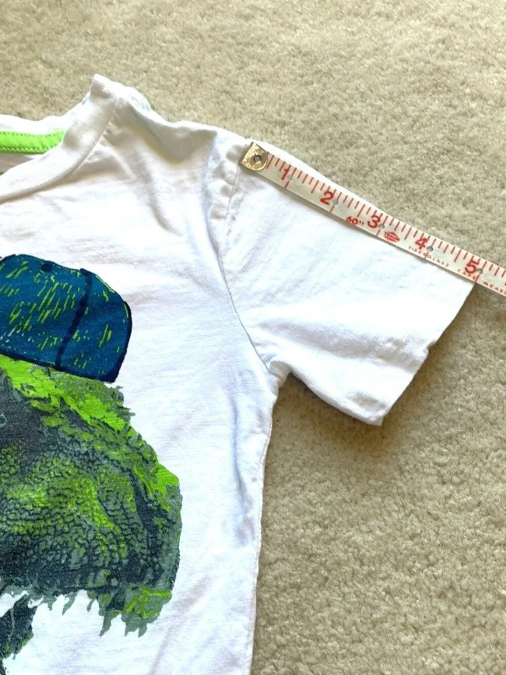Tommy Bahama T-Rex Dinosaur Headphone White Shirt Boys Size 4 Extra Small
